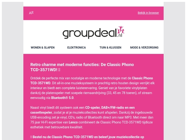 NIEUW: De Lenco Classic Phono TCD-3571WD! 📻🎶💽
