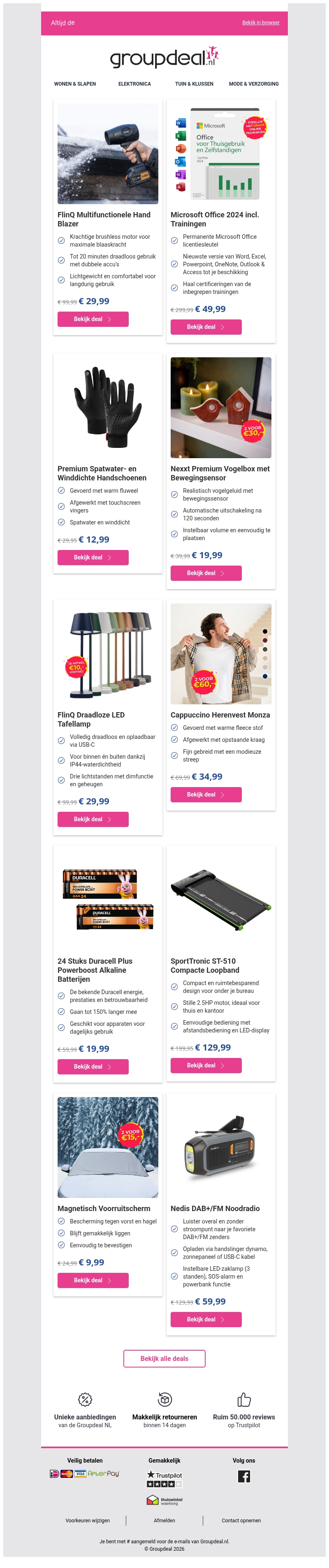 Bekijk de beste deals van deze week! Bekijk de beste deals van deze week!