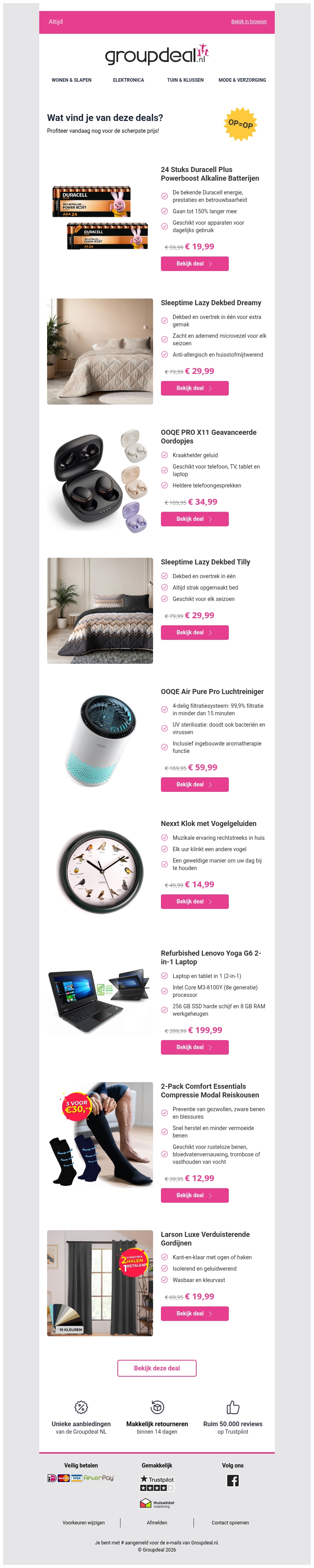 Klaar om te besparen? Bekijk snel de dagdeals Klaar om te besparen? Bekijk snel de dagdeals