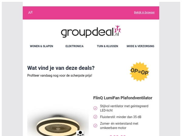 Ontdek de beste deals van vandaag!
