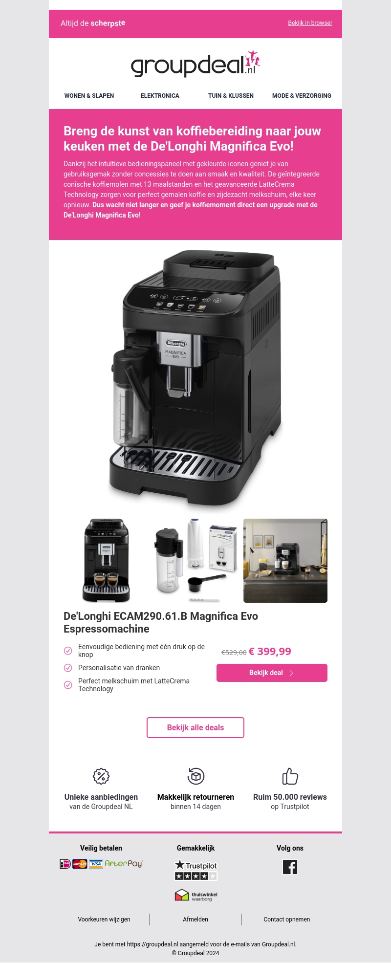 Een ongeëvenaarde koffie-ervaring, met slechts één druk op de knop! Een ongeëvenaarde koffie-ervaring, met slechts één druk op de knop!