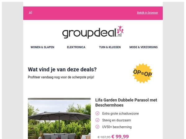 Bekijk de beste deals van de dag