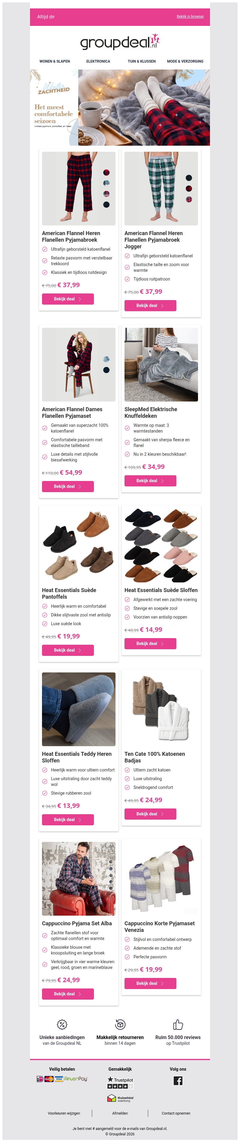 Wintercomfort begint thuis – ontdek warme pyjama’s, sloffen en meer Wintercomfort begint thuis – ontdek warme pyjama’s, sloffen en meer