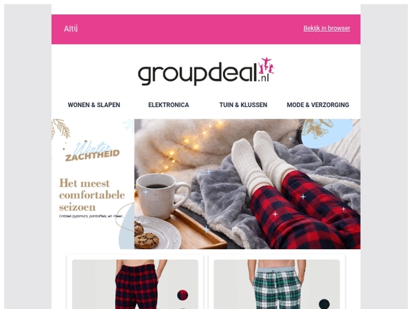 Wintercomfort begint thuis – ontdek warme pyjama’s, sloffen en meer