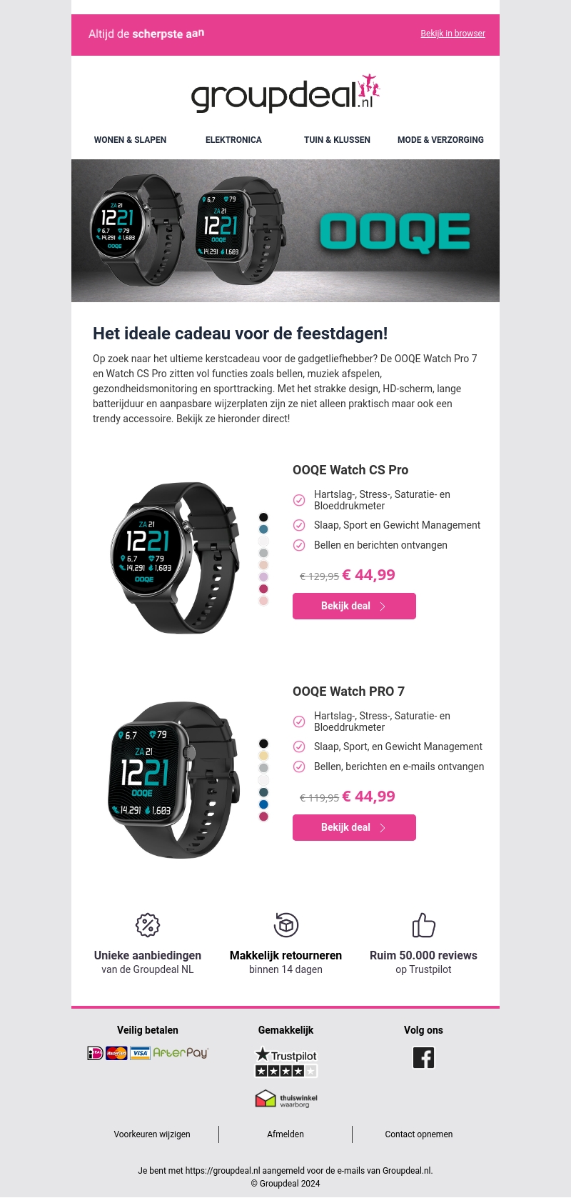 Het perfecte kerstcadeau voor de gadgetliefhebber: De OOQE Watch Pro! Het perfecte kerstcadeau voor de gadgetliefhebber: De OOQE Watch Pro!