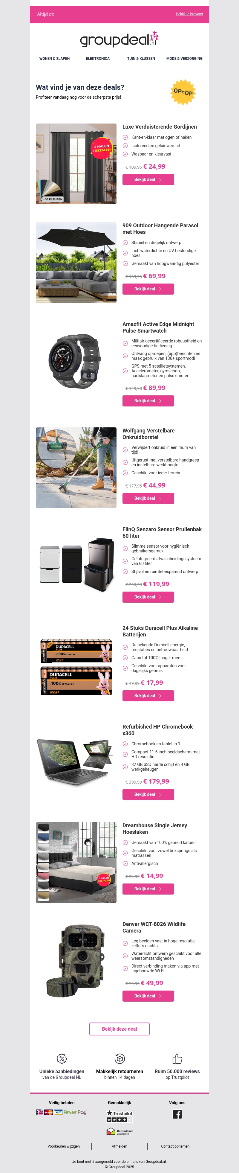 Klaar om te besparen? Bekijk snel de dagdeals Klaar om te besparen? Bekijk snel de dagdeals