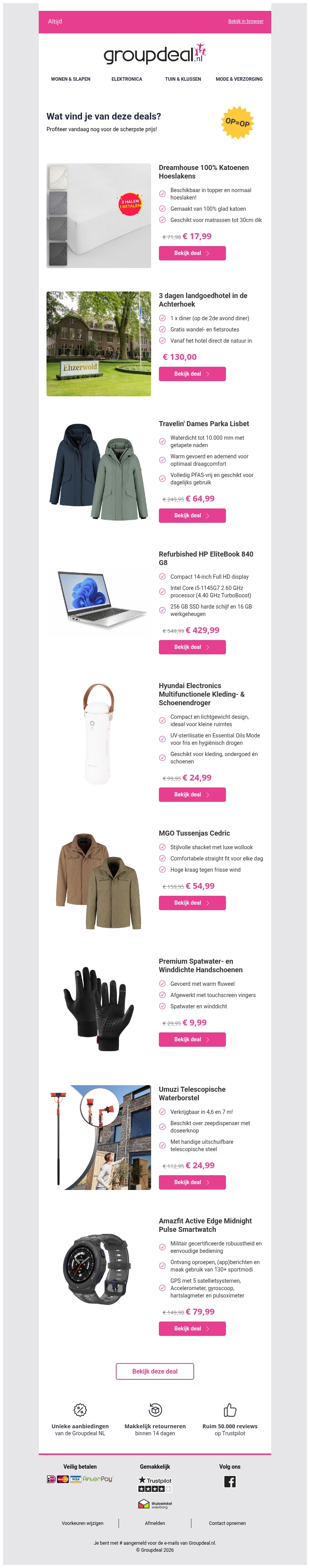 Bekijk de beste deals van de dag Bekijk de beste deals van de dag