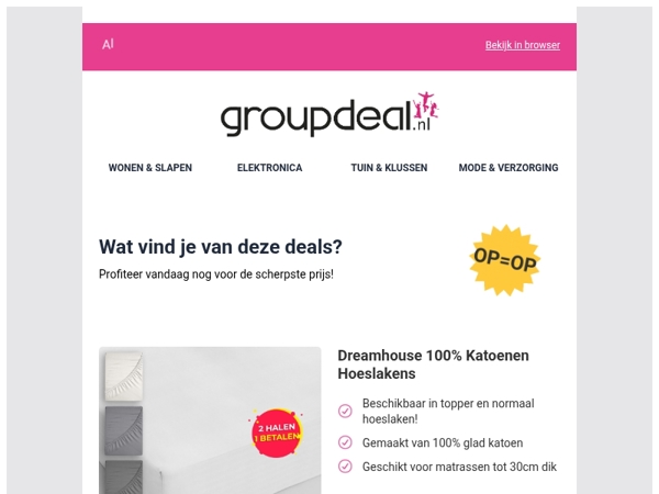 Bekijk de beste deals van de dag