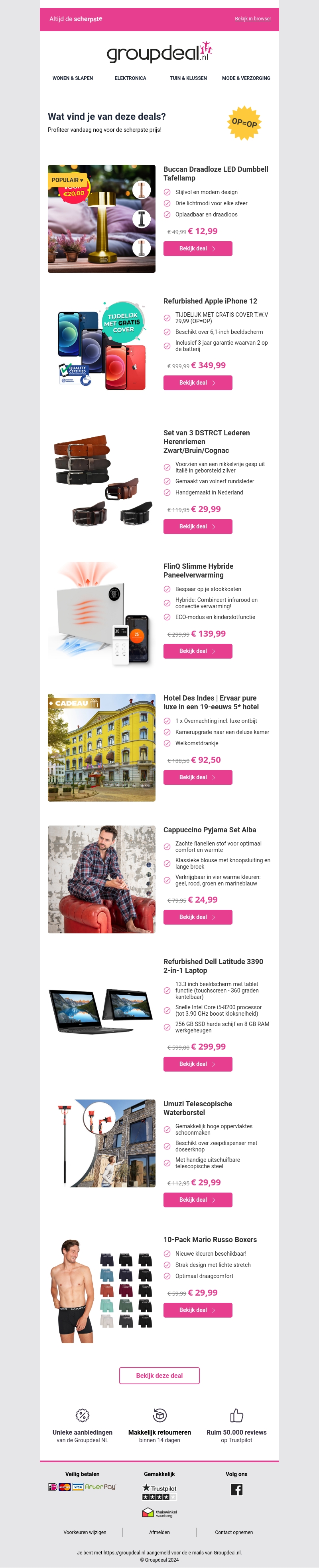 Klaar om te besparen? Bekijk snel de dagdeals Klaar om te besparen? Bekijk snel de dagdeals