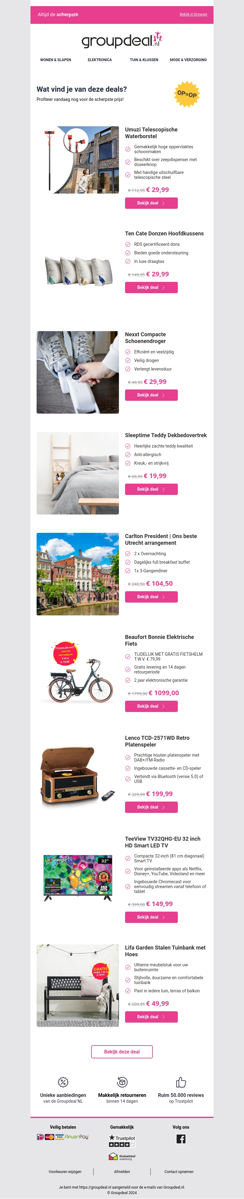 Klaar om te besparen? Bekijk snel de dagdeals Klaar om te besparen? Bekijk snel de dagdeals