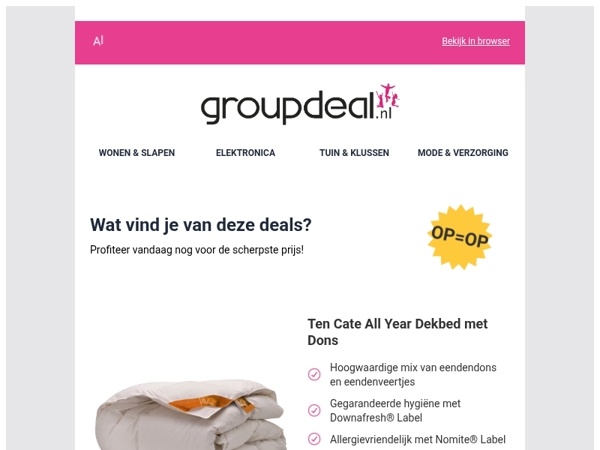 Bekijk de beste deals van de dag
