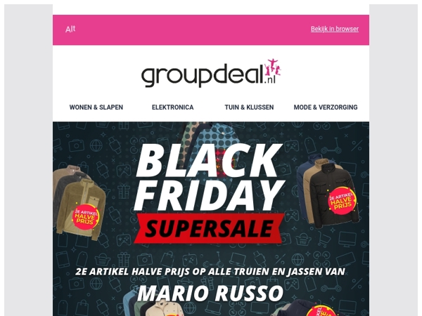 SUPER BLACK FRIDAY DEAL: 2de halve prijs op ALLE Mario Russo truien en jassen! 🧥