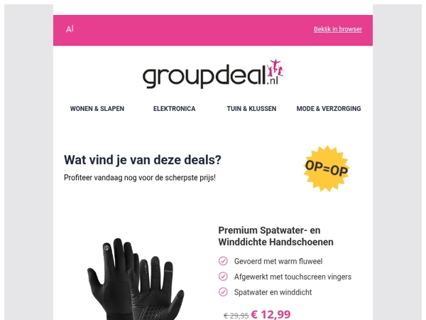 Ontdek de beste deals van vandaag!