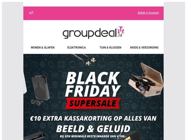 NOG 1X BLACK FRIDAY: €10,00,- extra kassakorting op ALLES van beeld en geluid! 🔊📺