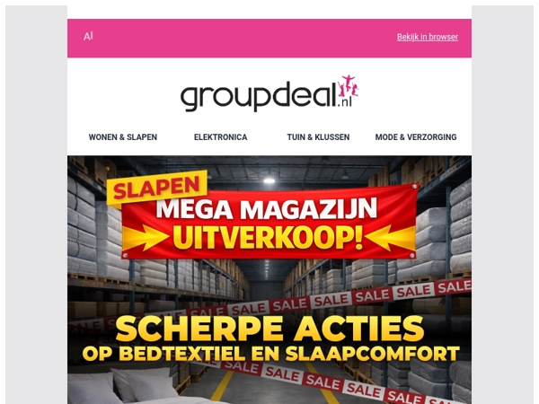 Van droom naar deal met de MEGA MAGAZIJN UITVERKOOP! 💤