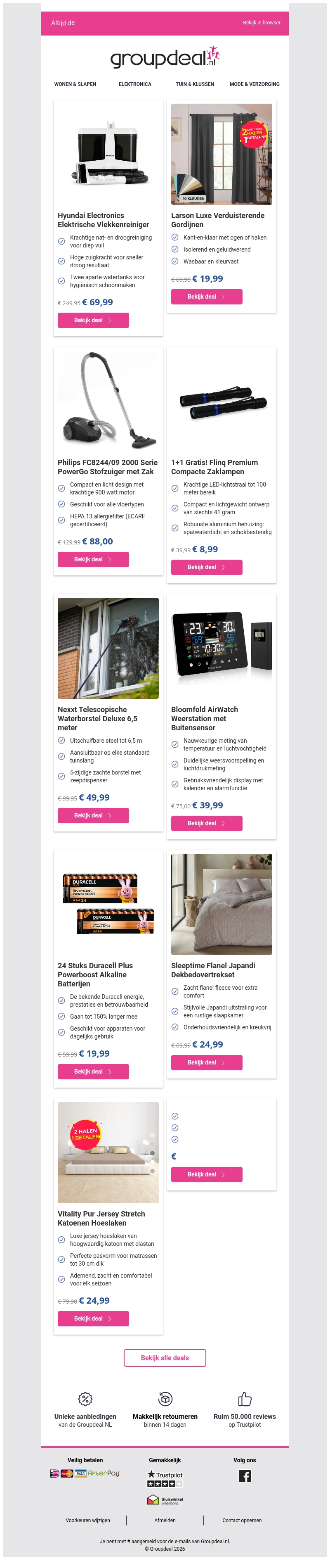 Bekijk de beste deals van deze week! Bekijk de beste deals van deze week!