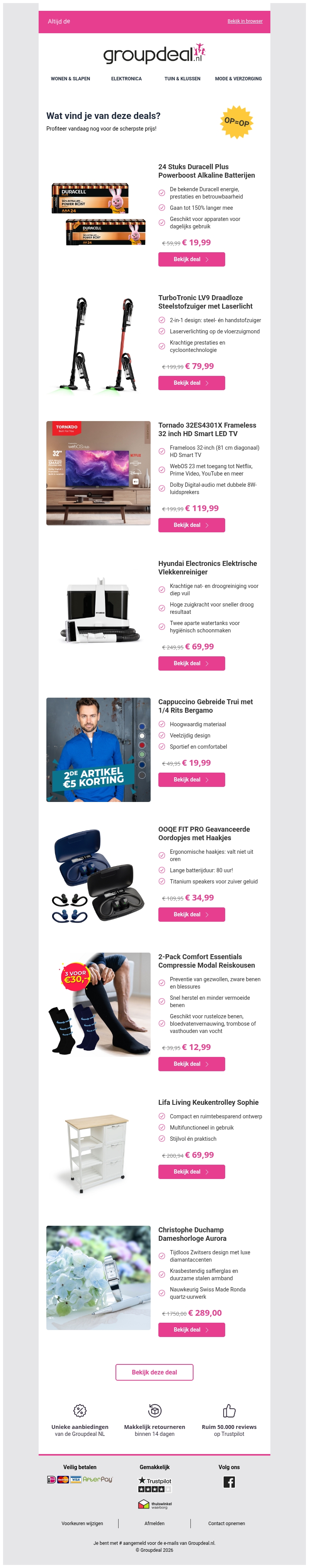 Ontdek de beste deals van vandaag! Ontdek de beste deals van vandaag!