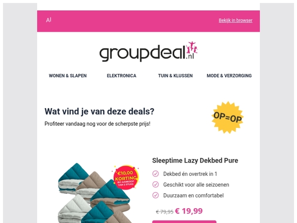 Bekijk de beste deals van de dag