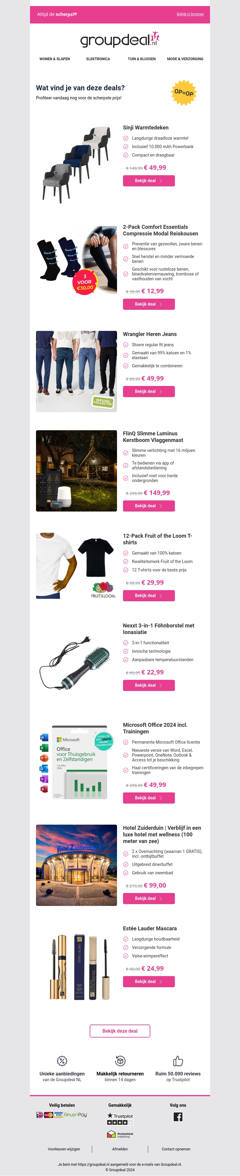 Ontdek de beste deals van vandaag! Ontdek de beste deals van vandaag!