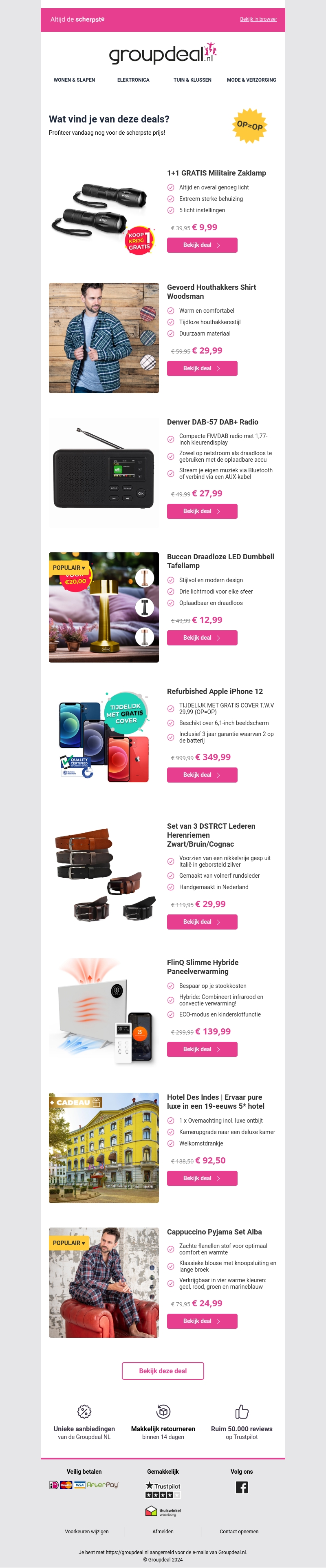 Ontdek de beste deals van vandaag! Ontdek de beste deals van vandaag!