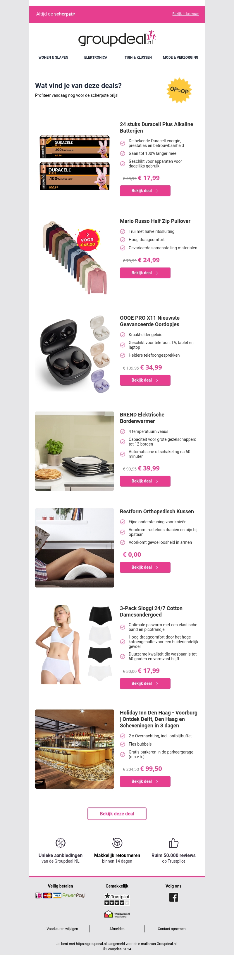 Ontdek de beste deals van vandaag! Ontdek de beste deals van vandaag!