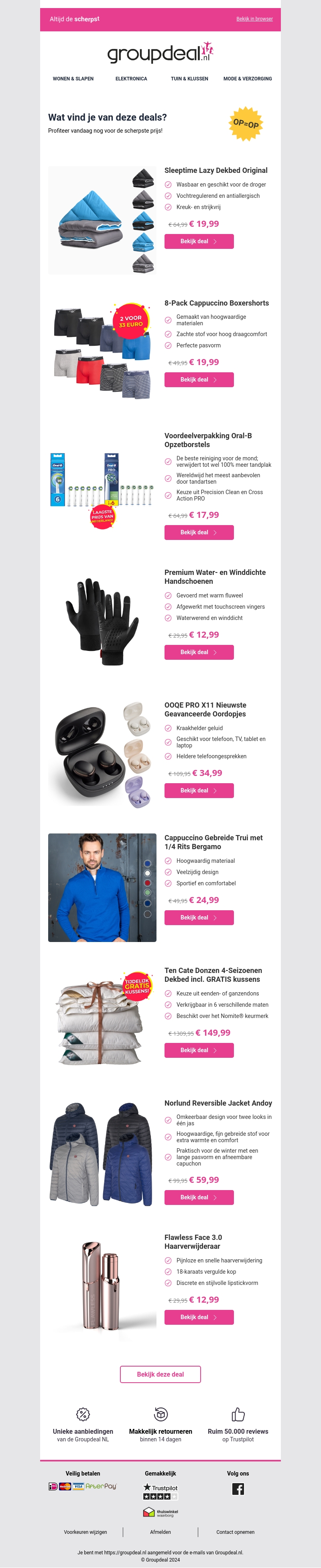 Ontdek de beste deals van vandaag! Ontdek de beste deals van vandaag!