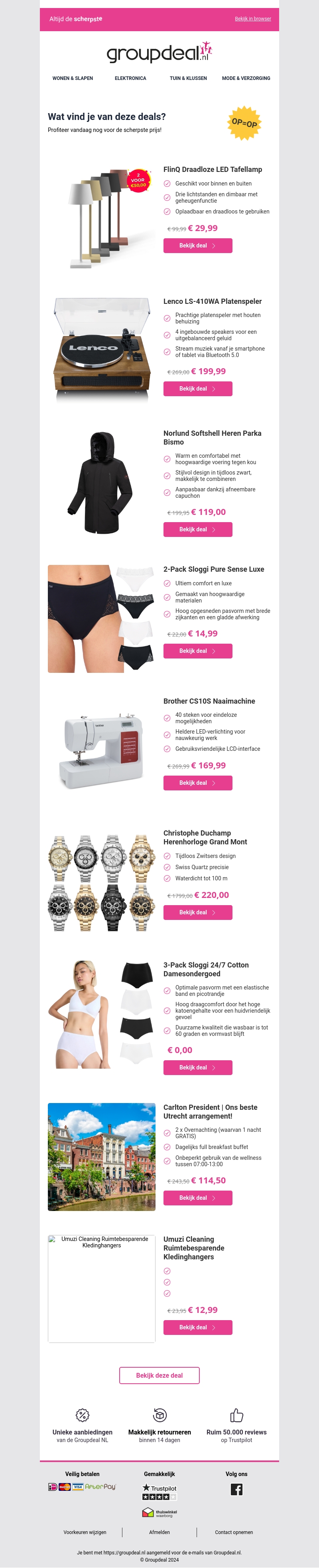 Ontdek de beste deals van vandaag! Ontdek de beste deals van vandaag!