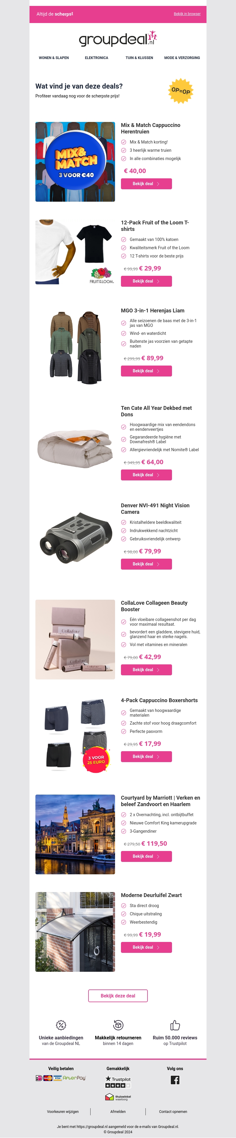 Ontdek de beste deals van vandaag! Ontdek de beste deals van vandaag!