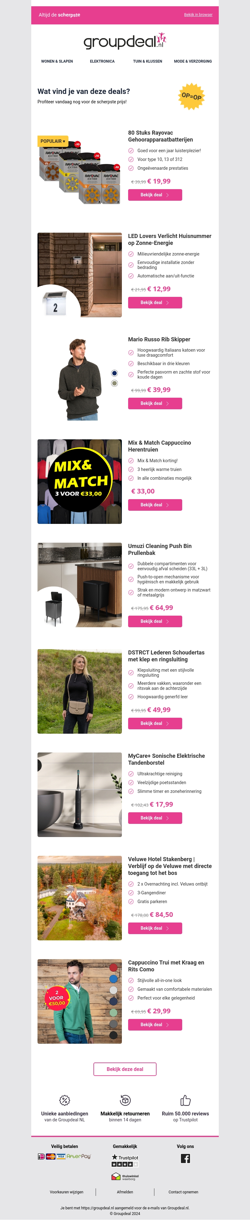 Ontdek de beste deals van vandaag! Ontdek de beste deals van vandaag!