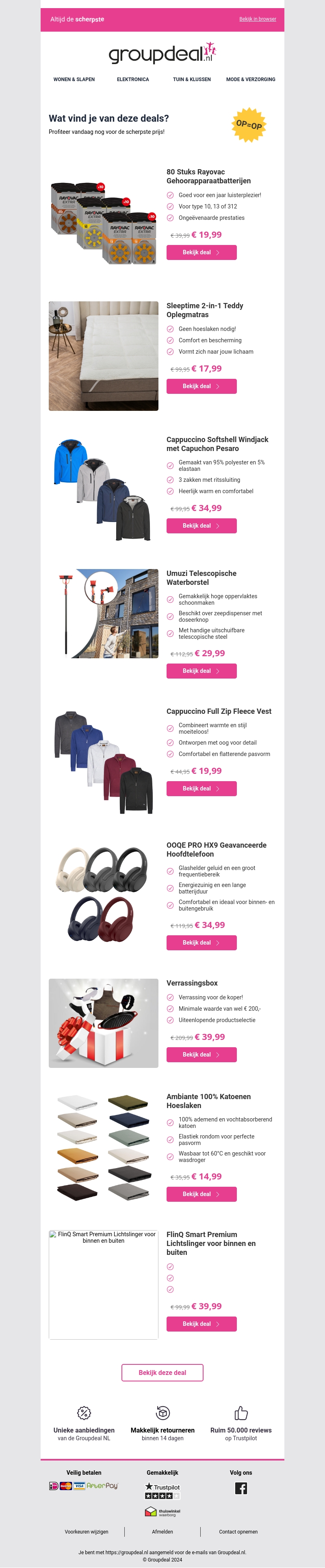 Ontdek de beste deals van vandaag! Ontdek de beste deals van vandaag!