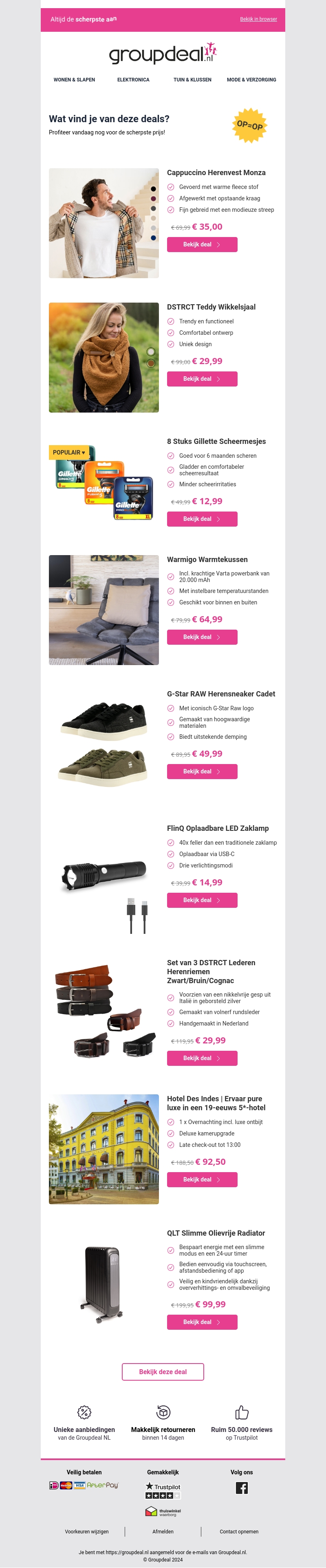 Ontdek de beste deals van vandaag! Ontdek de beste deals van vandaag!