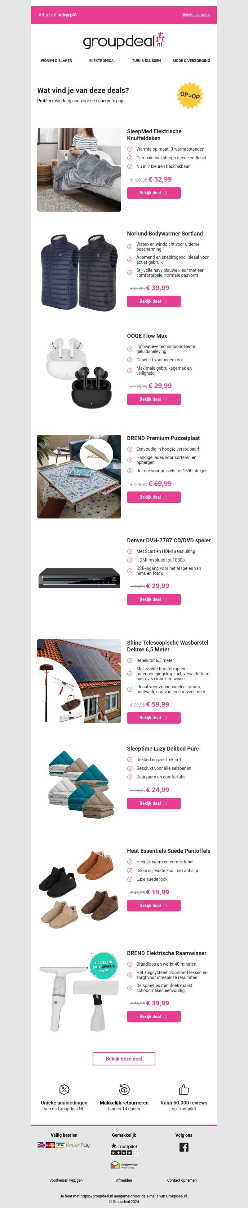 Ontdek de beste deals van vandaag! Ontdek de beste deals van vandaag!