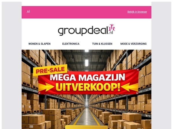 🔥 Voorproefje op de uitverkoop – Mega Magazijn Presale!