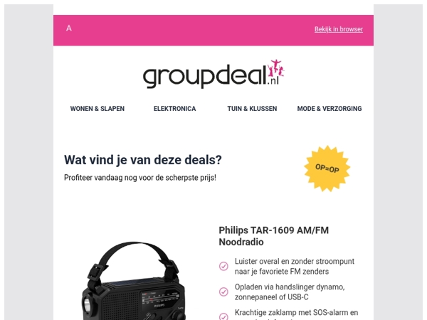 Klaar om te besparen? Bekijk snel de dagdeals
