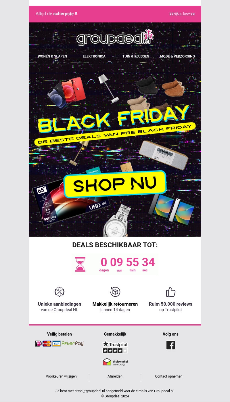 Pre Black Friday eindigt vandaag! Pre Black Friday eindigt vandaag!