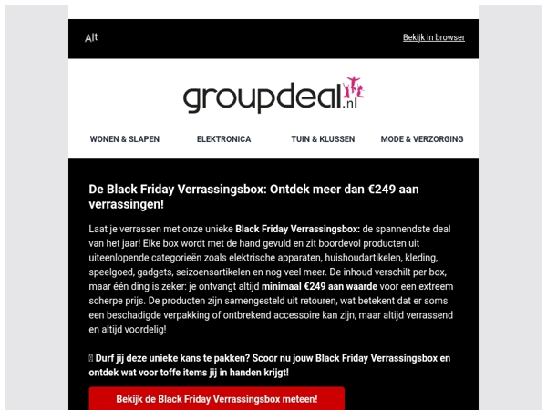 Unieke kans: De Black Friday VERRASSINGSBOX! ⚫🔴🎁