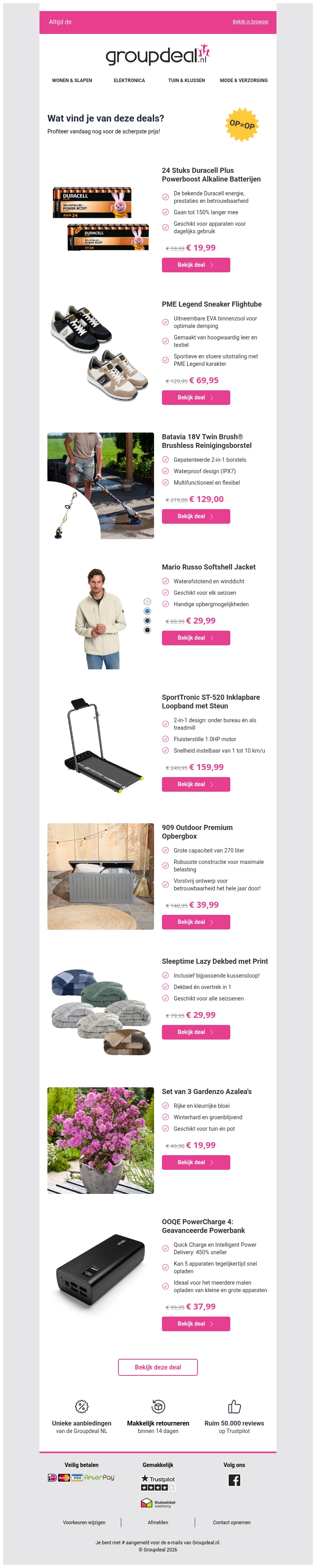 Klaar om te besparen? Bekijk snel de dagdeals Klaar om te besparen? Bekijk snel de dagdeals