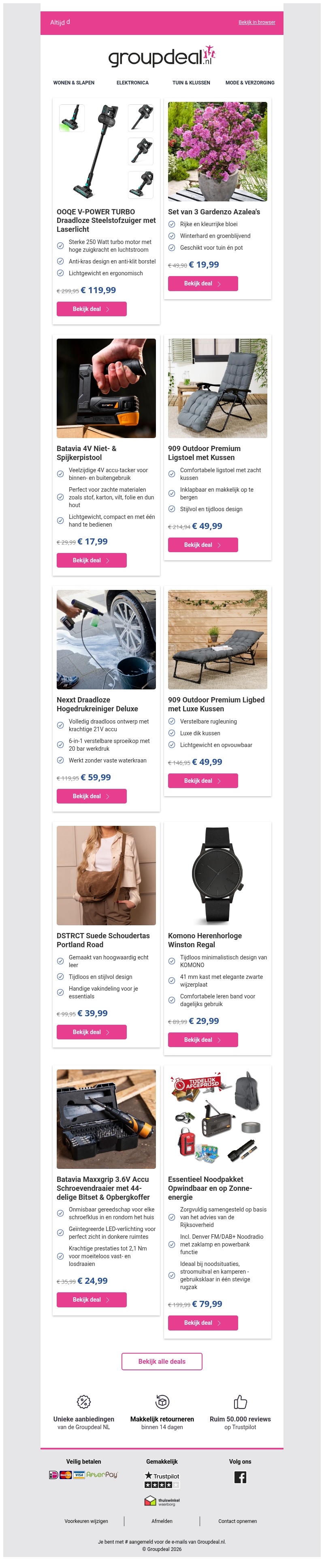 Bekijk de beste deals van deze week! Bekijk de beste deals van deze week!