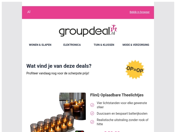 Bekijk de beste deals van de dag