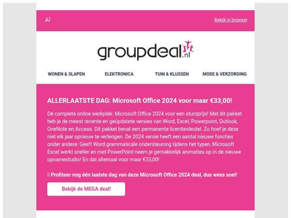 🚨 STUNTPRIJS: Microsoft Office 2024 voor maar €33,00! 🖥️