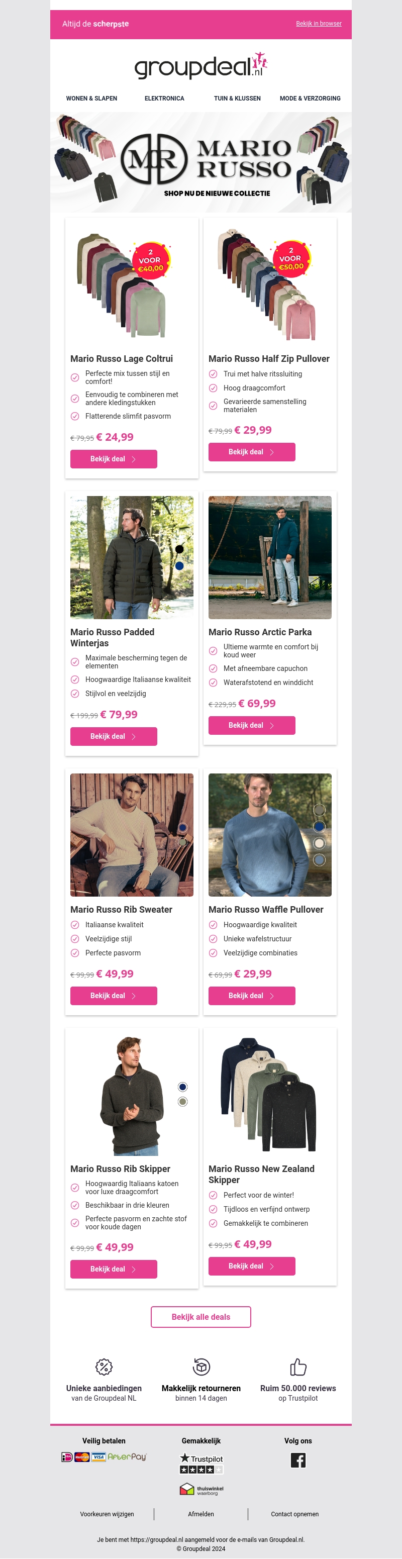 Stapelkortingen, Stuntprijzen en Meer: Shop nu de nieuwste collectie van Mario Russo! 🧥 Stapelkortingen, Stuntprijzen en Meer: Shop nu de nieuwste collectie van Mario Russo! 🧥