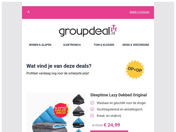 Bekijk de beste deals van de dag