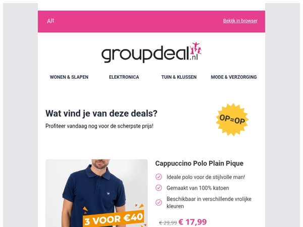 Bekijk de beste deals van de dag