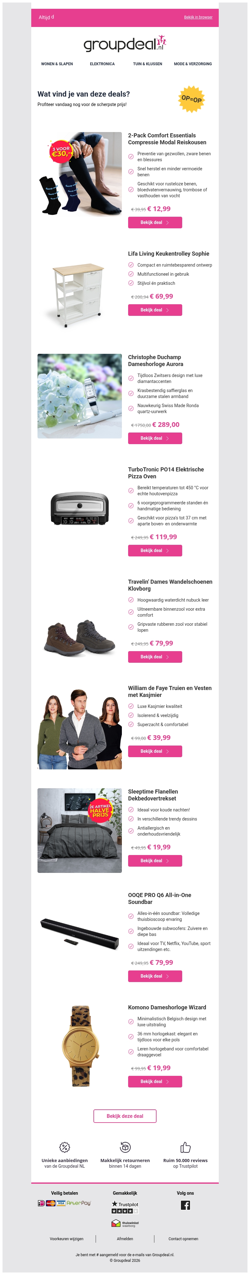 Bekijk de beste deals van de dag Bekijk de beste deals van de dag