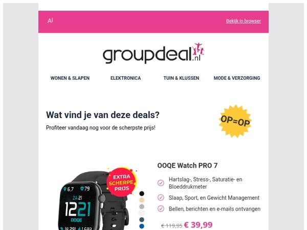 Bekijk de beste deals van de dag
