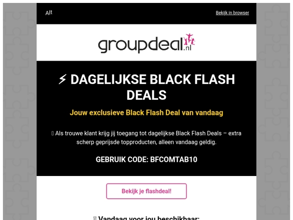 ⚡ Jouw Black Flash Deal van vandaag: €10,- EXTRA kassakorting OP ALLES van Computers & Tablets!