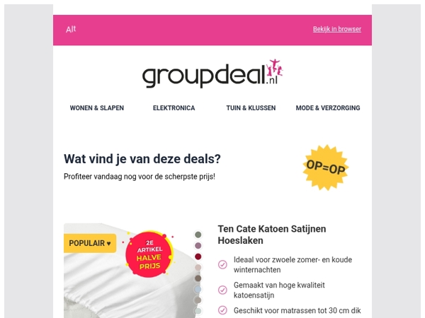 Ontdek de beste deals van vandaag!