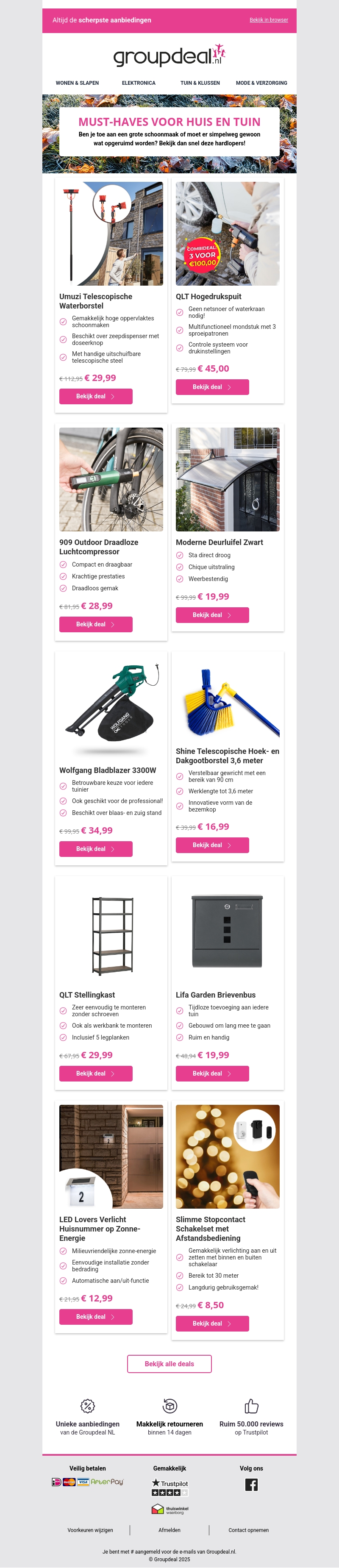 Upgrade je huis en tuin met deze onmisbare deals! Upgrade je huis en tuin met deze onmisbare deals!