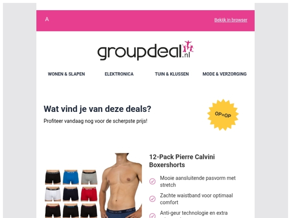 Bekijk de beste deals van de dag