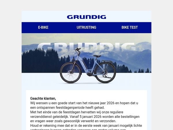 Verzending hervat vanaf 5 januari 2026